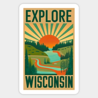 Explore Wisconsin Tourism Poster Sticker